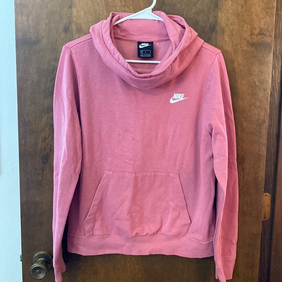 Nike Tops - NIKE hoodie cowl neck sweatshirt. Pretty dusty rose pink color. Size US medium.